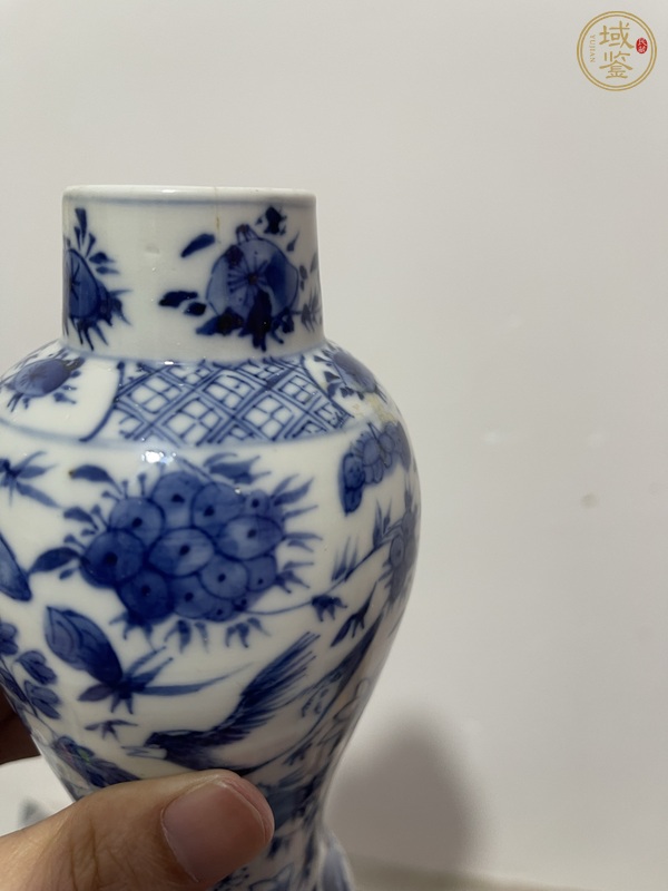 古玩陶瓷青花花鳥紋雞腿瓶真品鑒賞圖