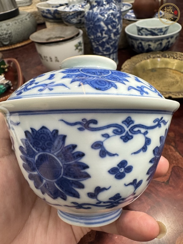 古玩陶瓷青花蓋碗真品鑒賞圖