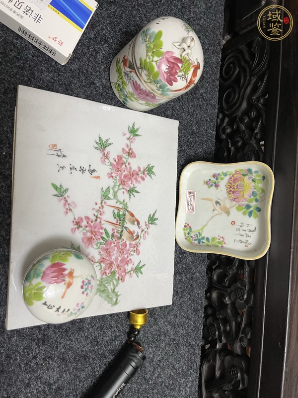 古玩陶瓷花鳥紋瓷板畫真品鑒賞圖