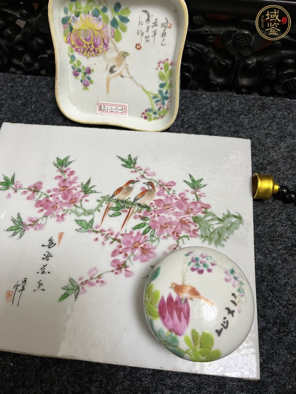 古玩陶瓷花鳥紋瓷板畫真品鑒賞圖