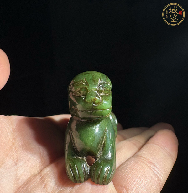 古玩玉器老碧玉獸真品鑒賞圖