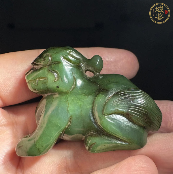 古玩玉器老碧玉獸真品鑒賞圖