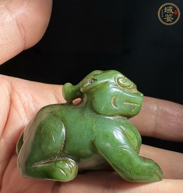 古玩玉器老碧玉獸真品鑒賞圖