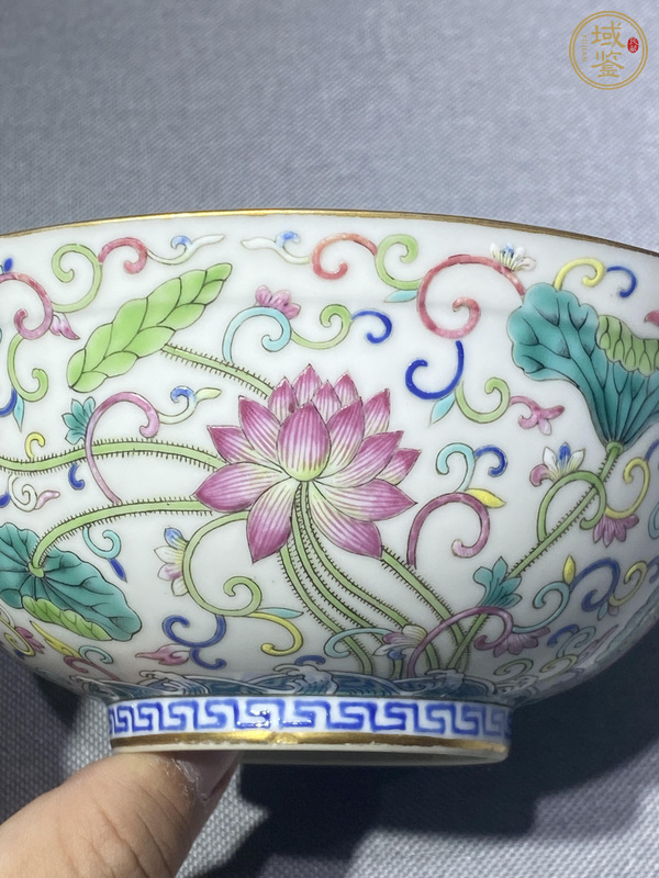 古玩陶瓷清光緒 荷花碗真品鑒賞圖