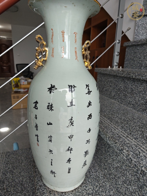 古玩陶瓷毛子榮仕女紋瓶真品鑒賞圖