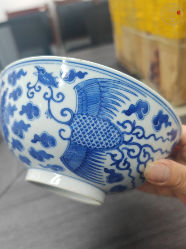 古玩陶瓷青花鳳紋碗 真品鑒賞圖