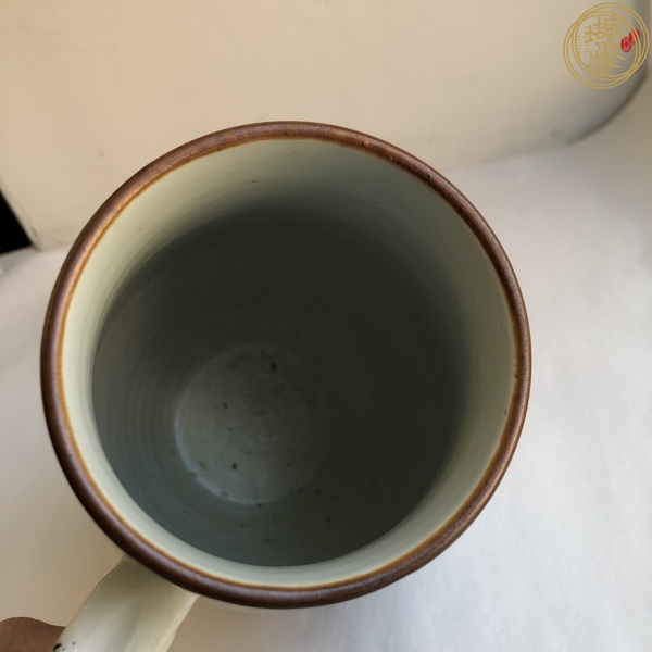 古玩陶瓷青花山水人物故事紋把杯真品鑒賞圖