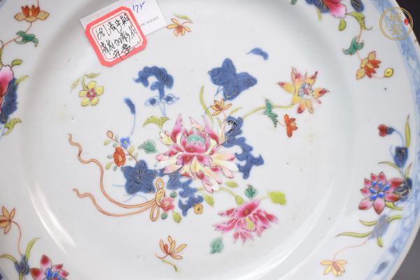 古玩陶瓷685青花加彩盤真品鑒賞圖