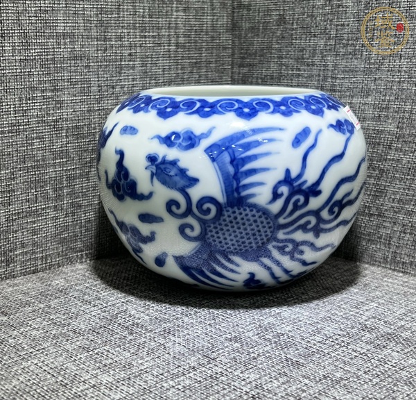 古玩陶瓷青花鳳紋水洗真品鑒賞圖