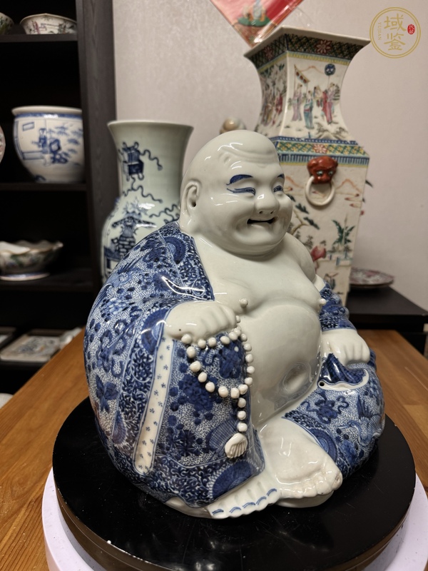 古玩陶瓷青花彌勒佛塑像真品鑒賞圖