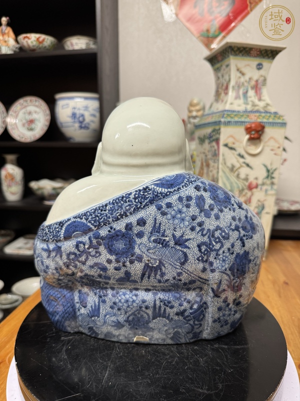 古玩陶瓷青花彌勒佛塑像真品鑒賞圖