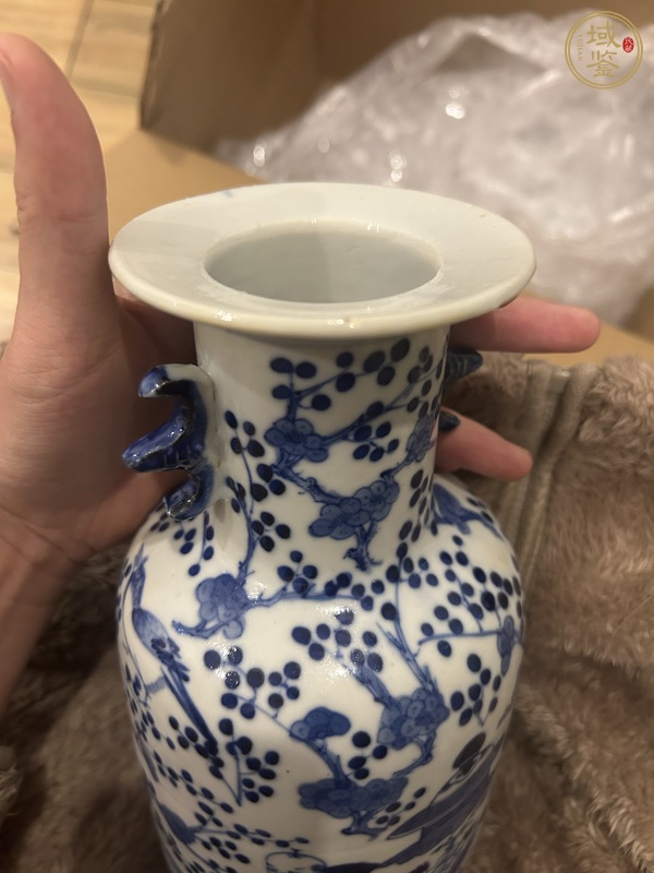 古玩陶瓷青花童子抱瓶圖棒槌瓶真品鑒賞圖