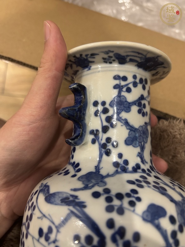 古玩陶瓷青花童子抱瓶圖棒槌瓶真品鑒賞圖