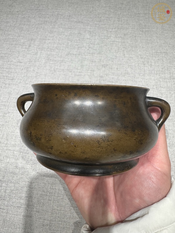 古玩銅器蚰龍耳爐真品鑒賞圖