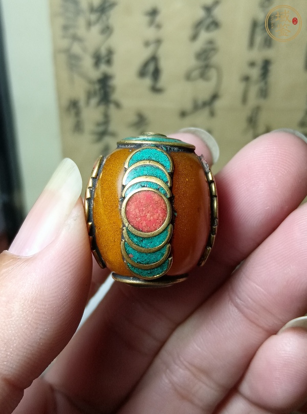 古玩玉器“二代蜜蠟”工藝品珠真品鑒賞圖