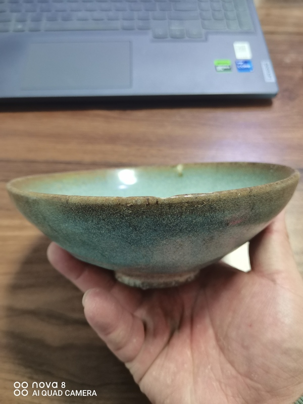 古玩陶瓷元·鈞窯天藍釉賞碗拍賣,當前價格8888元