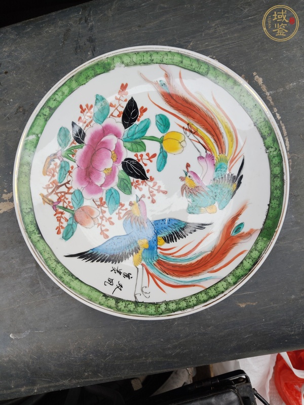 古玩陶瓷花鳥紋盤真品鑒賞圖