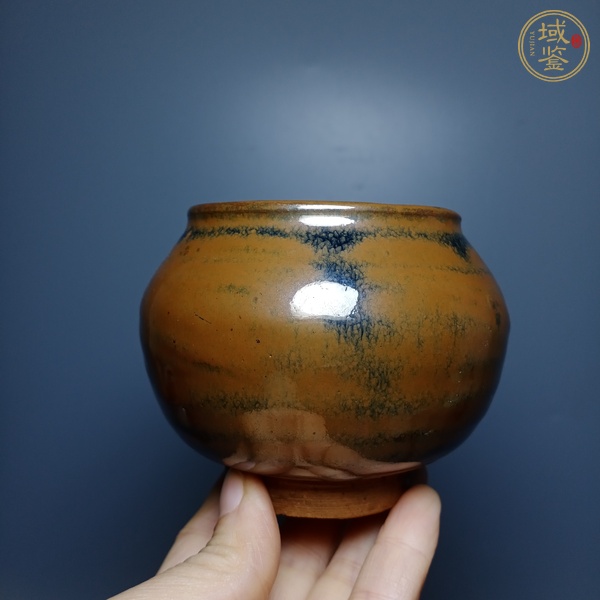 古玩陶瓷磁州窯紫金釉茶入真品鑒賞圖