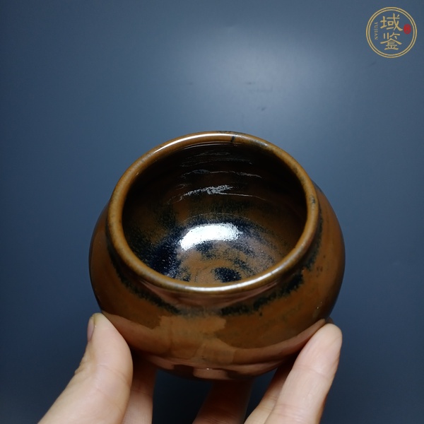 古玩陶瓷磁州窯紫金釉茶入真品鑒賞圖