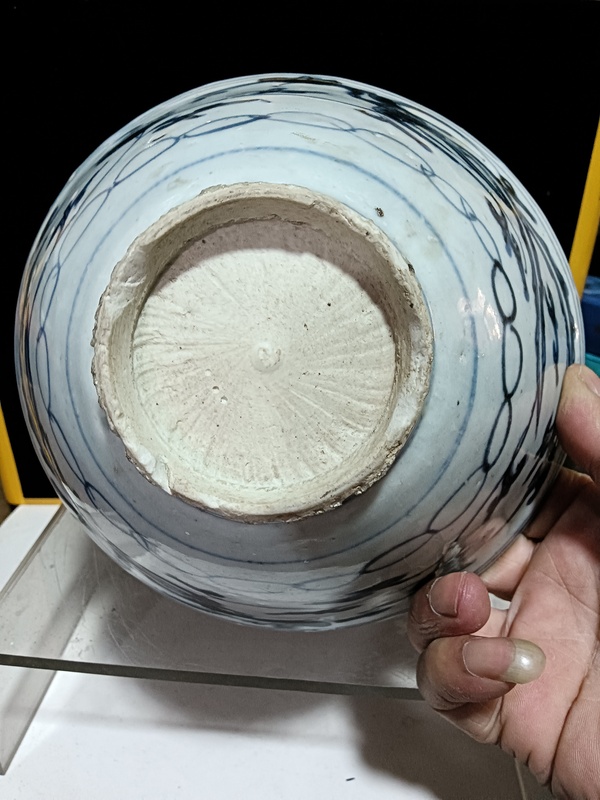 古玩陶瓷明嘉萬(wàn)青花鳳紋斗笠大碗拍賣,當(dāng)前價(jià)格2800元