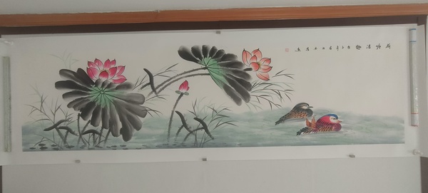 古玩字畫(huà)中美協(xié)會(huì)員劉亦玲作品荷塘清趣拍賣(mài)，當(dāng)前價(jià)格580元