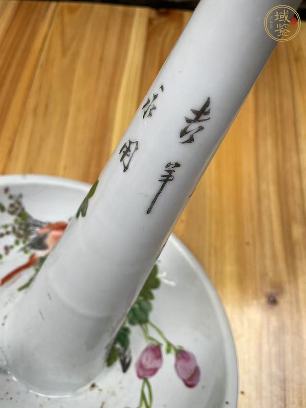 古玩陶瓷粉彩花鳥油燈真品鑒賞圖