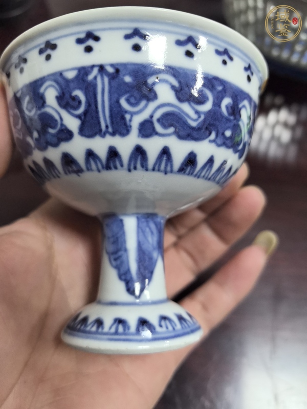 古玩陶瓷青花高足杯真品鑒賞圖