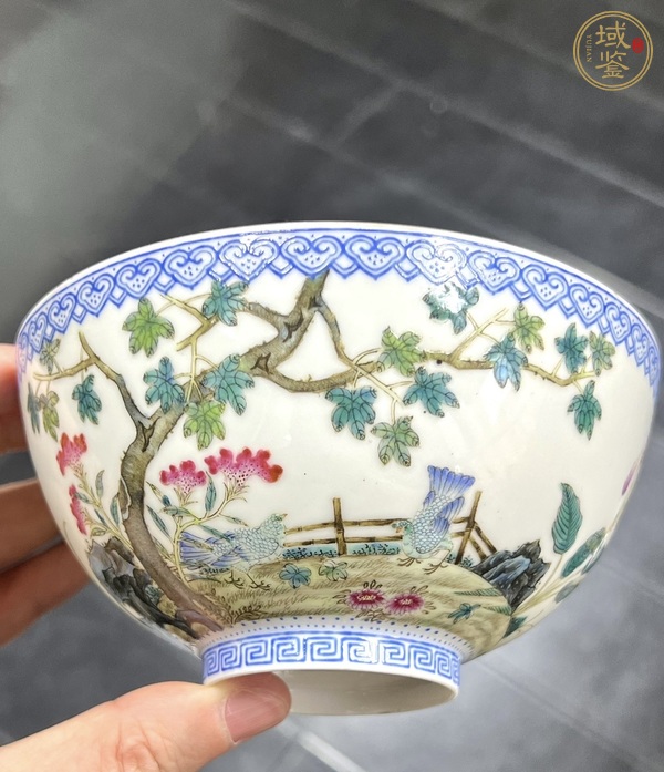 古玩陶瓷琺瑯彩花鳥紋碗真品鑒賞圖