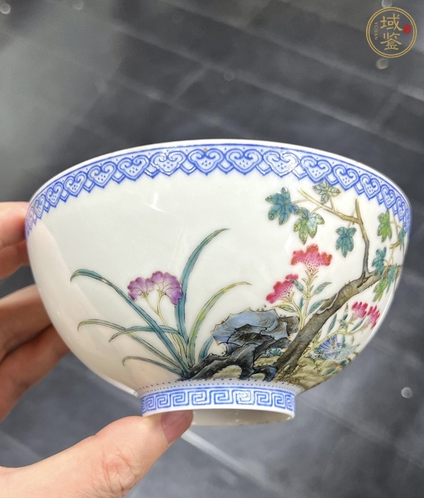 古玩陶瓷琺瑯彩花鳥紋碗真品鑒賞圖