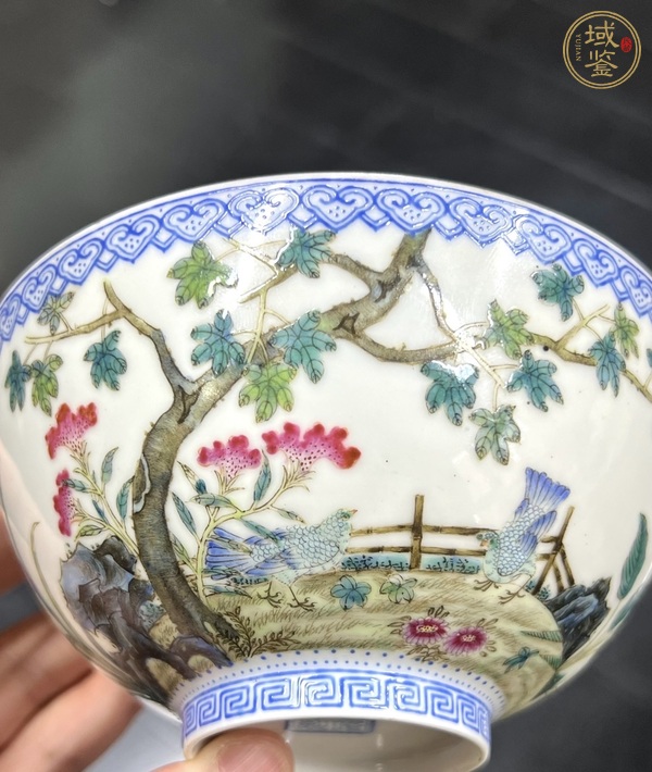 古玩陶瓷琺瑯彩花鳥紋碗真品鑒賞圖