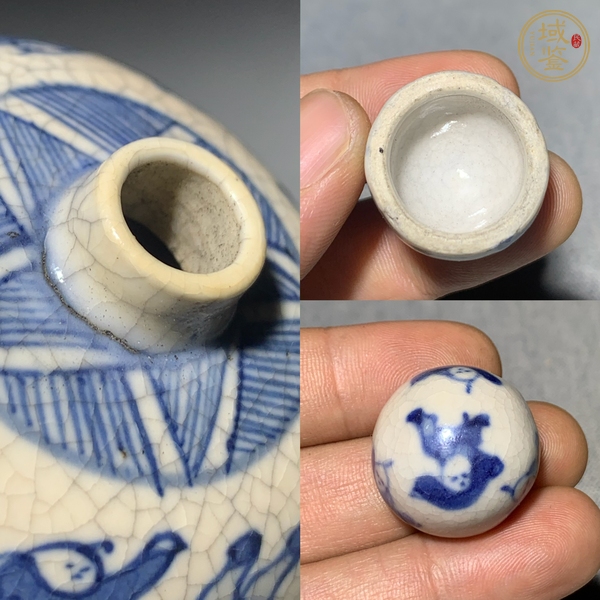 古玩陶瓷煨瓷百子青花蓋罐真品鑒賞圖