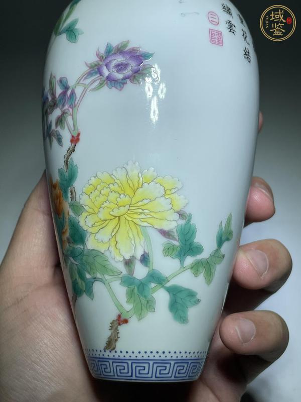 古玩陶瓷粉彩花鳥瓶真品鑒賞圖