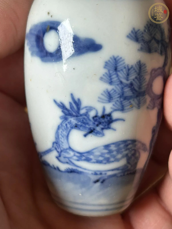 古玩陶瓷清晚期 青花松鹿紋鼻煙壺真品鑒賞圖