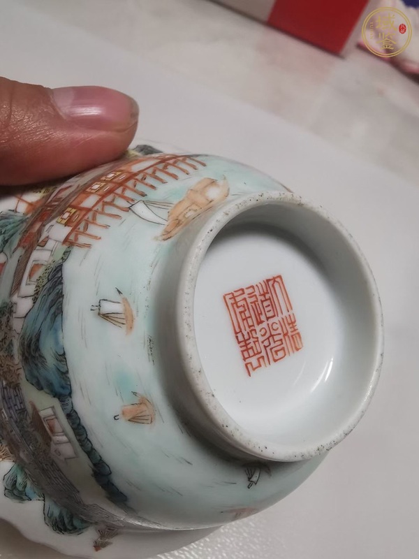 古玩陶瓷粉彩折沿碗真品鑒賞圖