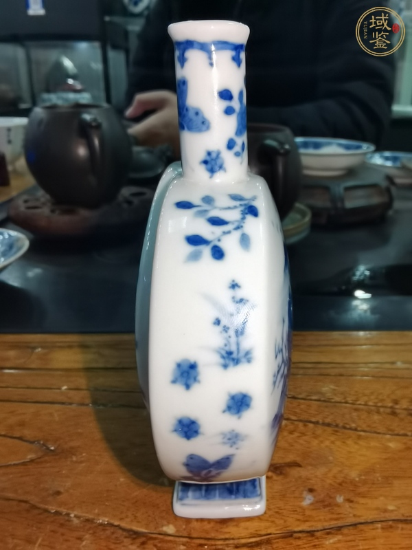 古玩陶瓷山水紋青花 雙聯(lián)瓶真品鑒賞圖