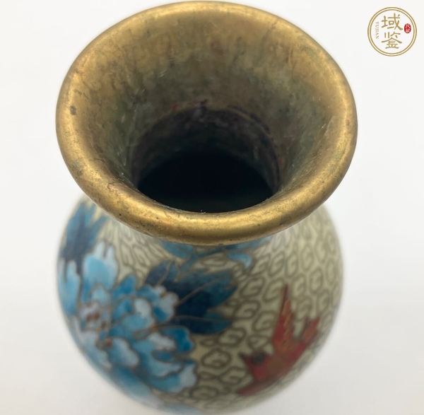 古玩陶瓷景泰藍(lán)花鳥紋瓶真品鑒賞圖