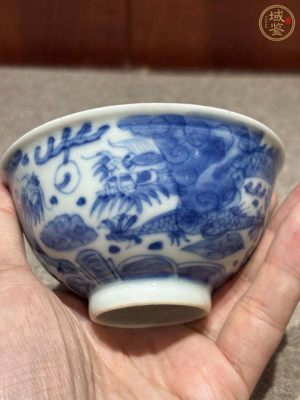 古玩陶瓷青花雙龍戲珠紋茶圓真品鑒賞圖