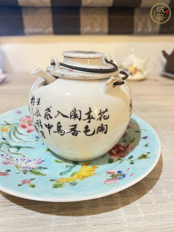 古玩陶瓷淺降花鳥紋溫酒壺真品鑒賞圖