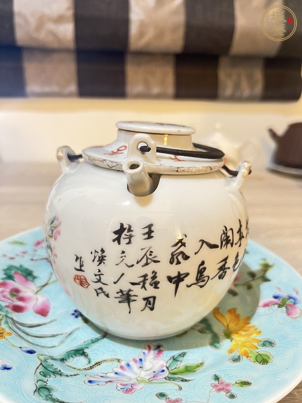 古玩陶瓷淺降花鳥紋溫酒壺真品鑒賞圖