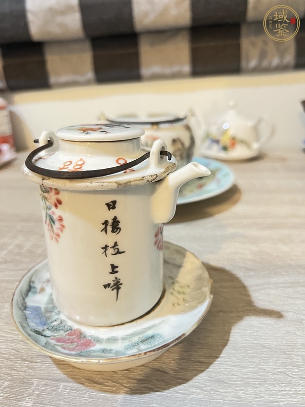 古玩陶瓷淺降花鳥紋溫酒壺真品鑒賞圖