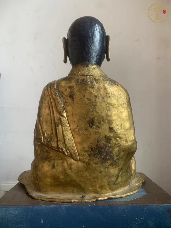 古玩銅器上師像真品鑒賞圖