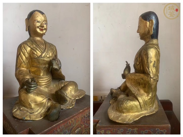 古玩銅器上師像真品鑒賞圖