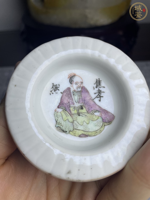 古玩陶瓷清同治 粉彩無雙譜蓋子真品鑒賞圖