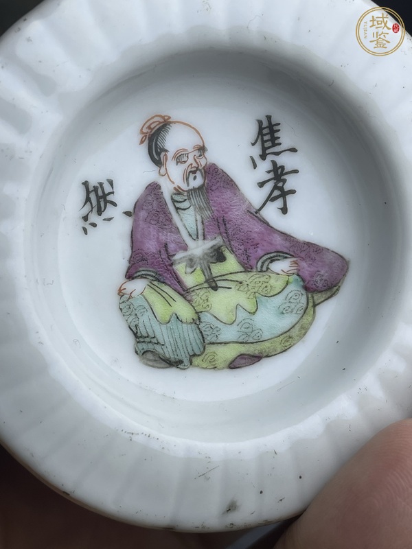 古玩陶瓷清同治 粉彩無雙譜蓋子真品鑒賞圖