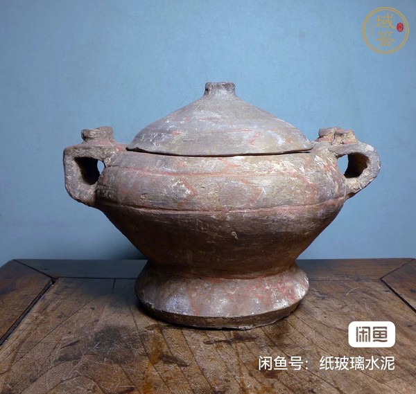 古玩陶瓷東周時期彩繪陶簋真品鑒賞圖