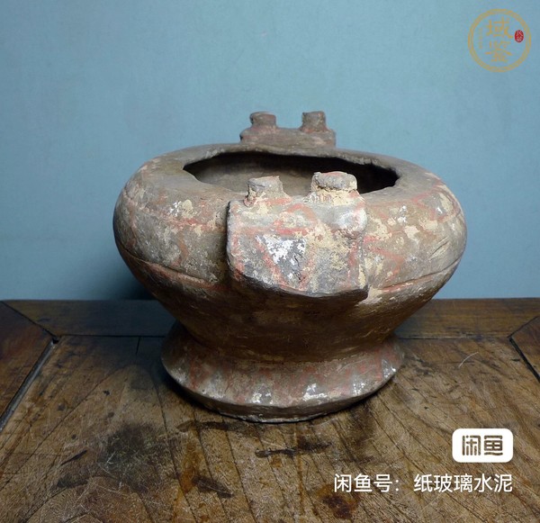 古玩陶瓷東周時期彩繪陶簋真品鑒賞圖