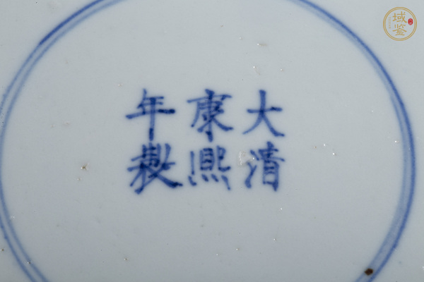 古玩陶瓷清光緒·青花忍冬花卉紋大盤真品鑒賞圖