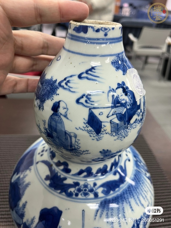 古玩陶瓷青花人物故事紋葫蘆瓶真品鑒賞圖