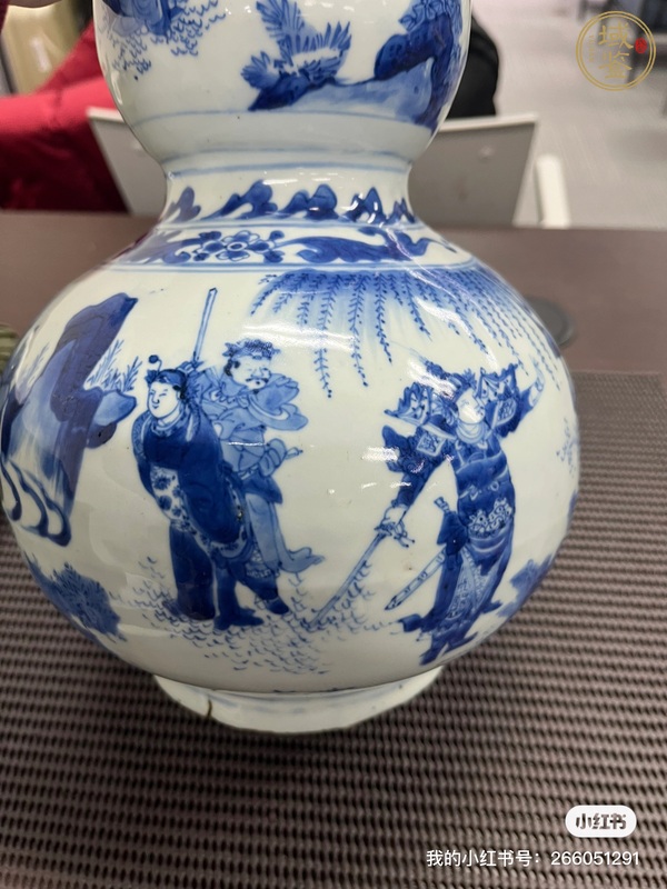 古玩陶瓷青花人物故事紋葫蘆瓶真品鑒賞圖