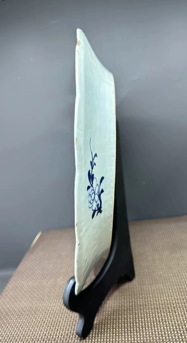 古玩陶瓷乾隆青花麻姑獻壽花口大盤拍賣,當前價格5280元
